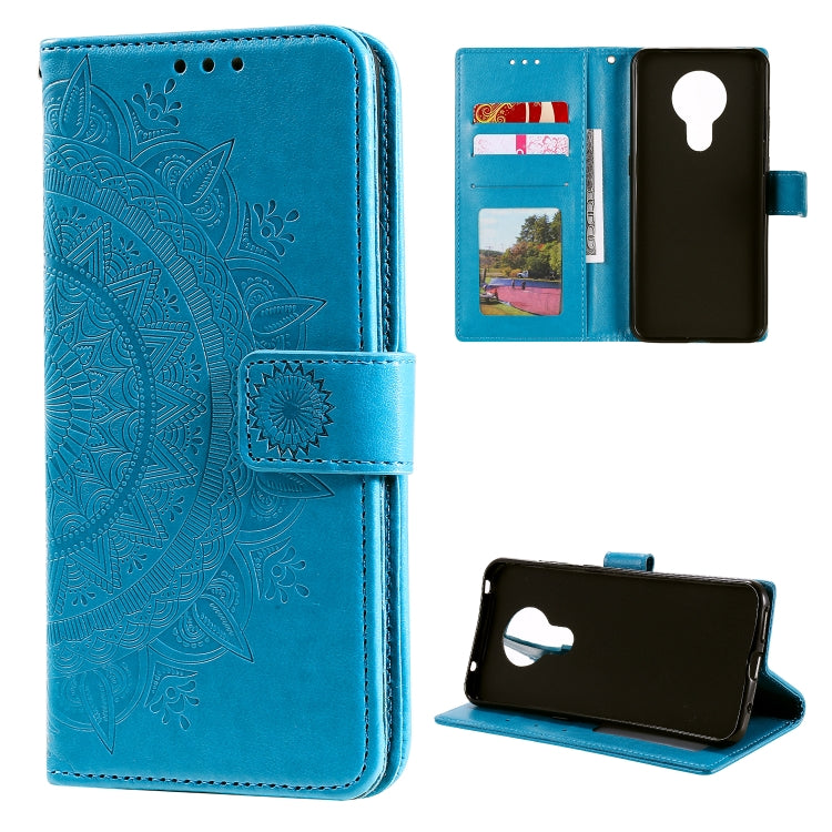 For Nokia 5.3 Totem Flower Embossed Horizontal Flip TPU + PU Leather Case with Holder & Card Slots & Wallet