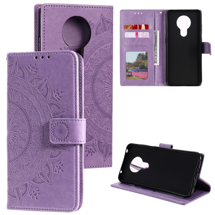 For Nokia 5.3 Totem Flower Embossed Horizontal Flip TPU + PU Leather Case with Holder & Card Slots & Wallet