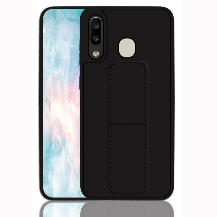 For Galaxy A20 / A30 Shockproof PC + TPU Protective Case with Wristband & Holder
