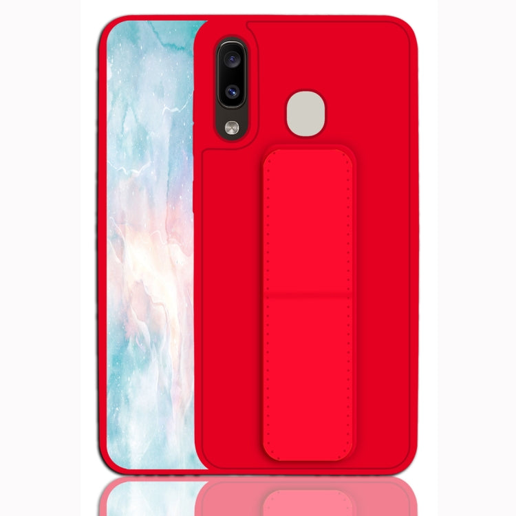 For Galaxy A20 / A30 Shockproof PC + TPU Protective Case with Wristband & Holder