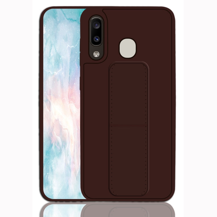 For Galaxy A20 / A30 Shockproof PC + TPU Protective Case with Wristband & Holder