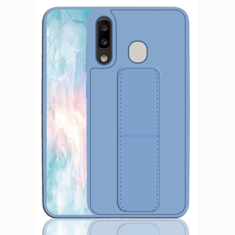 For Galaxy A20 / A30 Shockproof PC + TPU Protective Case with Wristband & Holder