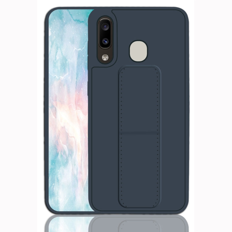 For Galaxy A20 / A30 Shockproof PC + TPU Protective Case with Wristband & Holder