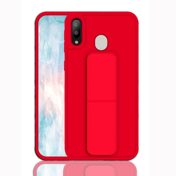For Galaxy M20 Shockproof PC + TPU Protective Case with Wristband & Holder