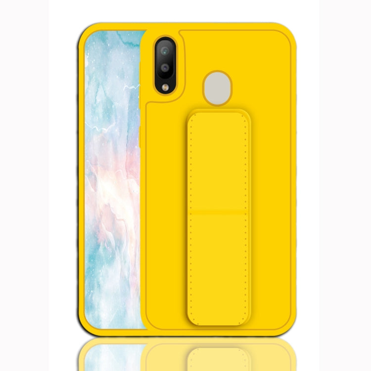 For Galaxy M20 Shockproof PC + TPU Protective Case with Wristband & Holder