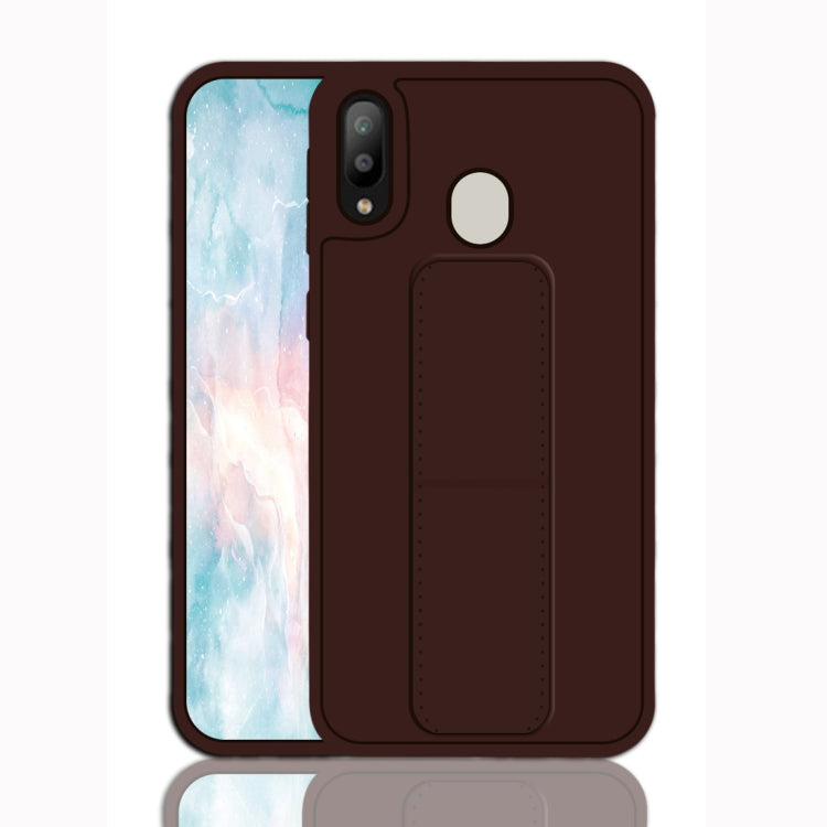 For Galaxy M20 Shockproof PC + TPU Protective Case with Wristband & Holder