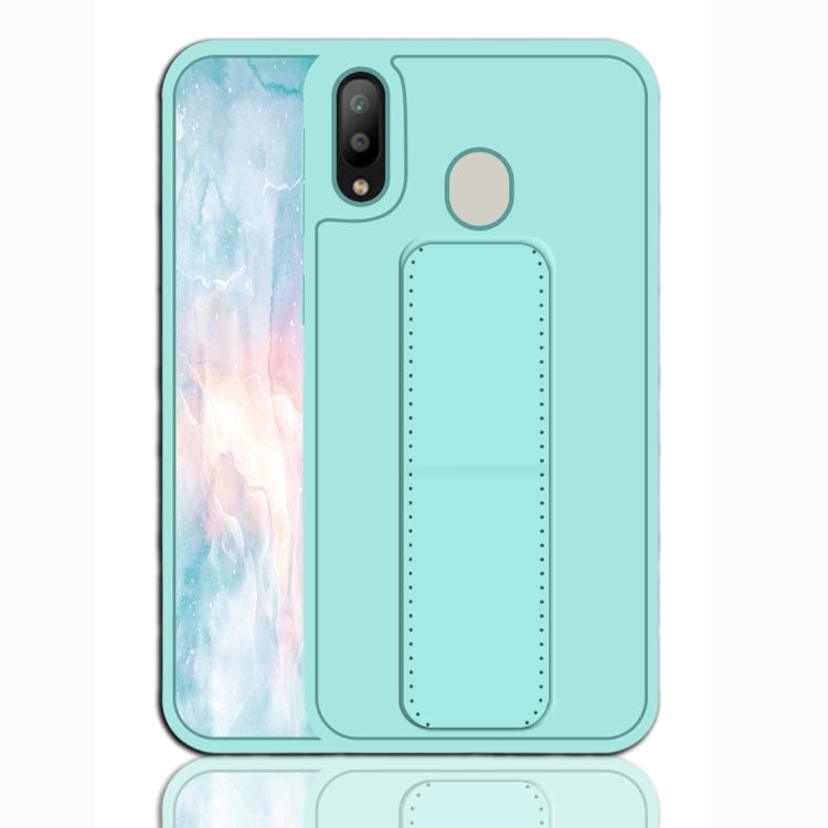 For Galaxy M20 Shockproof PC + TPU Protective Case with Wristband & Holder