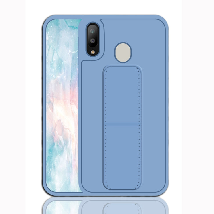 For Galaxy M20 Shockproof PC + TPU Protective Case with Wristband & Holder