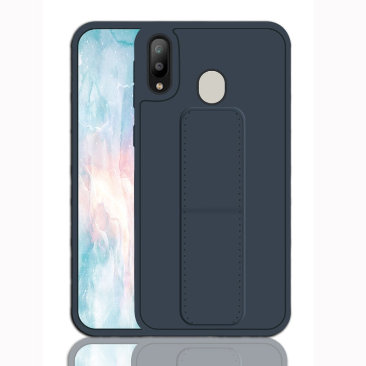 For Galaxy M20 Shockproof PC + TPU Protective Case with Wristband & Holder