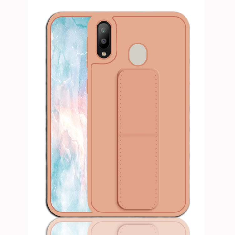 For Galaxy M20 Shockproof PC + TPU Protective Case with Wristband & Holder