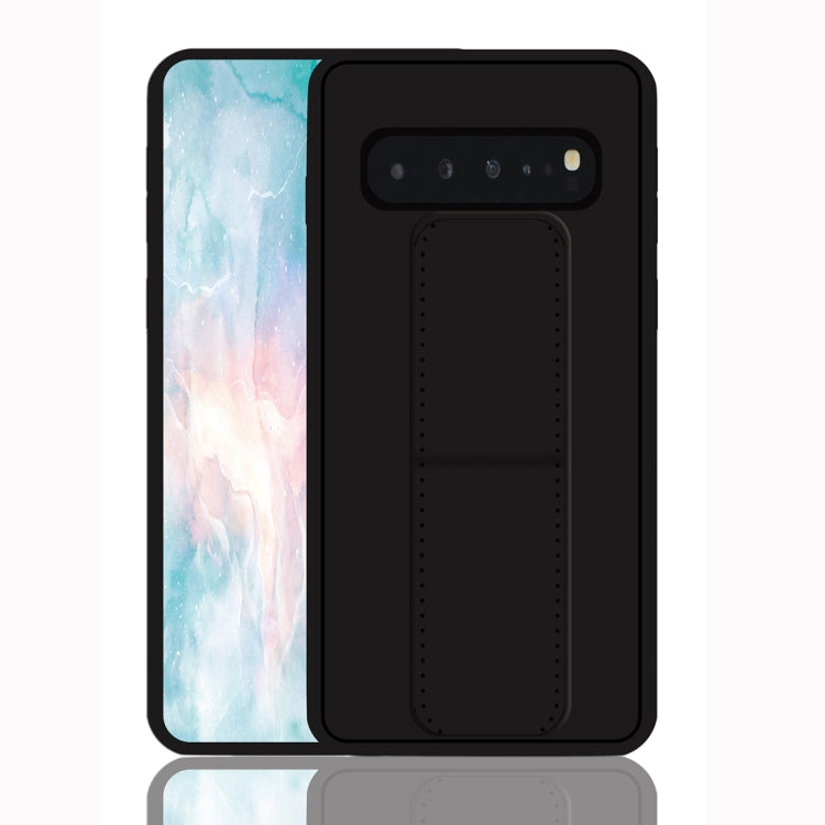 For Galaxy S10 Shockproof PC + TPU Protective Case with Wristband & Holder