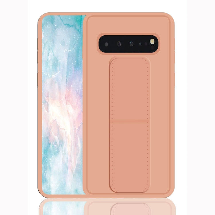 For Galaxy S10 Shockproof PC + TPU Protective Case with Wristband & Holder