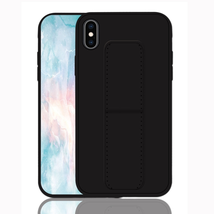 For iPhone XS Max Shockproof PC + TPU Protective Case with Wristband & Holder