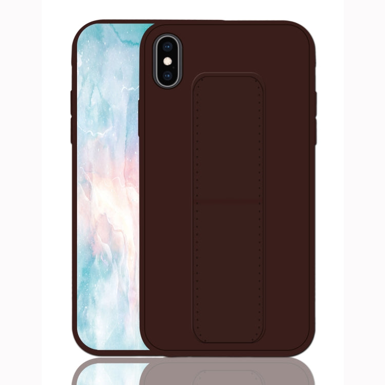 For iPhone XS Max Shockproof PC + TPU Protective Case with Wristband & Holder