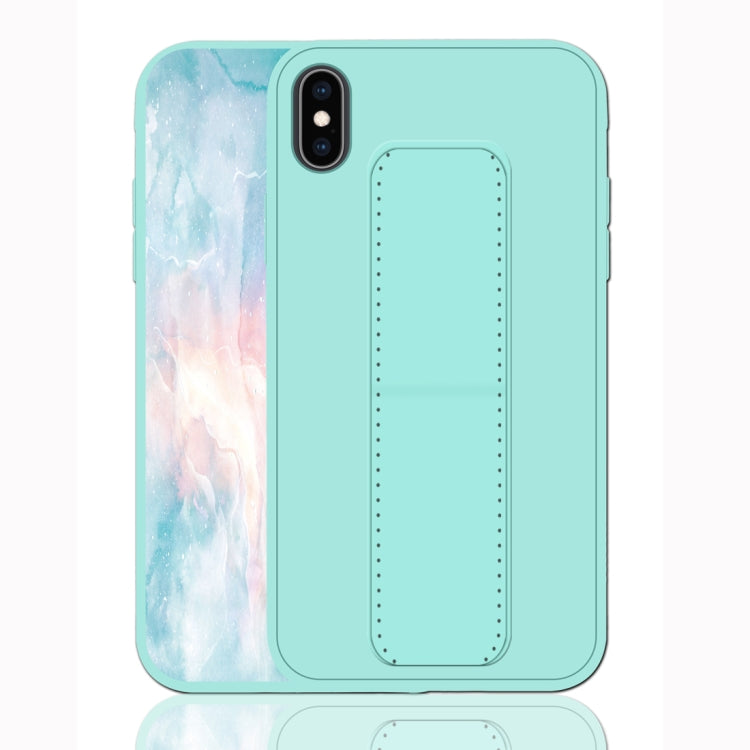 For iPhone XS Max Shockproof PC + TPU Protective Case with Wristband & Holder