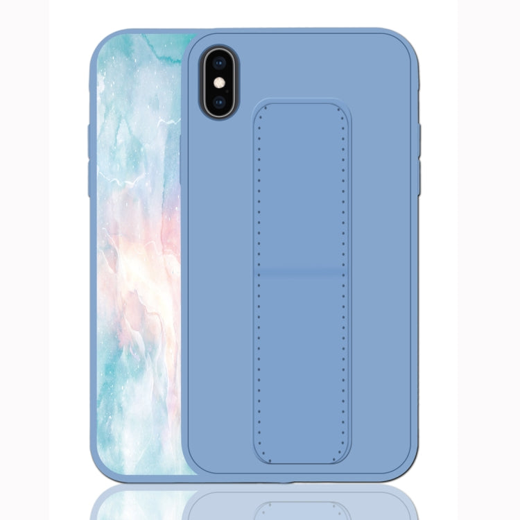 For iPhone XS Max Shockproof PC + TPU Protective Case with Wristband & Holder