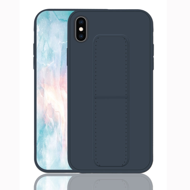 For iPhone XS Max Shockproof PC + TPU Protective Case with Wristband & Holder