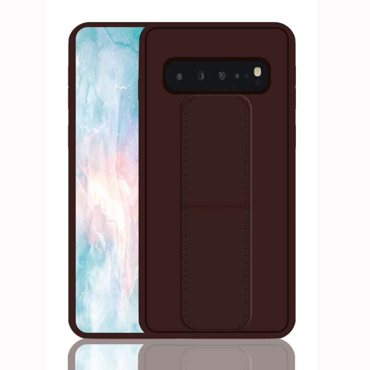 For Galaxy S10e Shockproof PC + TPU Protective Case with Wristband & Holder