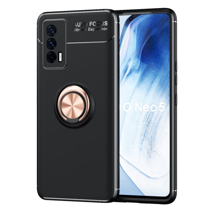 For vivo iQOO Neo5 Metal Ring Holder 360 Degree Rotating TPU Case