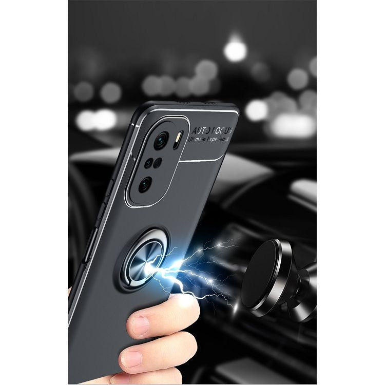 For Xiaomi Redmi K40 Metal Ring Holder 360 Degree Rotating TPU Case