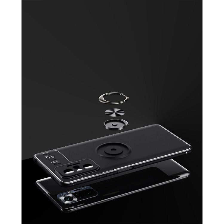 For Xiaomi Redmi Note 10 Pro Metal Ring Holder 360 Degree Rotating TPU Case