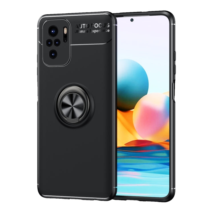 For Xiaomi Redmi Note 10 Metal Ring Holder 360 Degree Rotating TPU Case