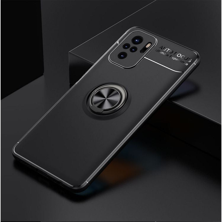 For Xiaomi Redmi Note 10 Metal Ring Holder 360 Degree Rotating TPU Case