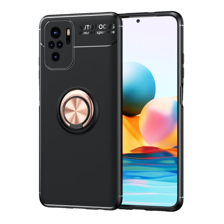 For Xiaomi Redmi Note 10 Metal Ring Holder 360 Degree Rotating TPU Case