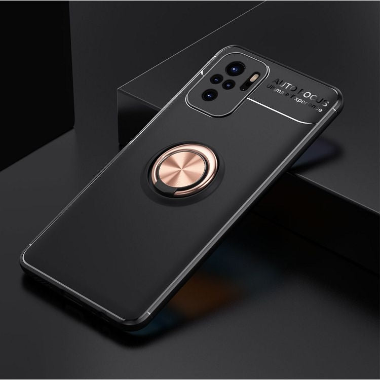 For Xiaomi Redmi Note 10 Metal Ring Holder 360 Degree Rotating TPU Case