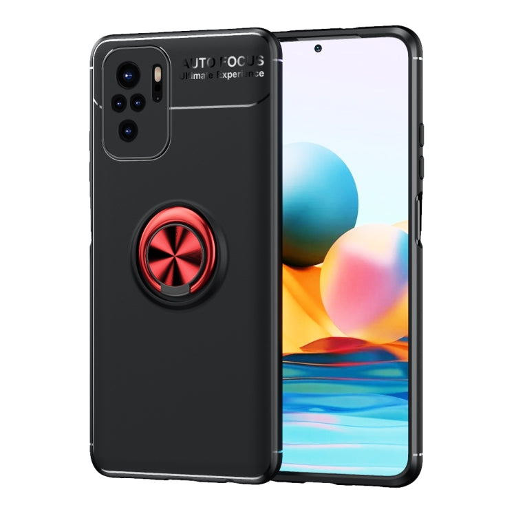 For Xiaomi Redmi Note 10 Metal Ring Holder 360 Degree Rotating TPU Case