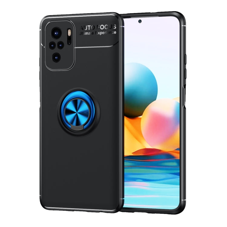 For Xiaomi Redmi Note 10 Metal Ring Holder 360 Degree Rotating TPU Case