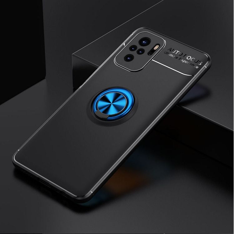 For Xiaomi Redmi Note 10 Metal Ring Holder 360 Degree Rotating TPU Case