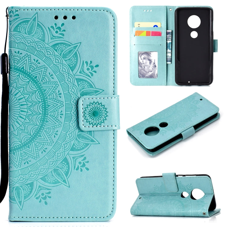 For Motorola Moto G7 Totem Flower Embossed Horizontal Flip TPU + PU Leather Case with Holder & Card Slots & Wallet