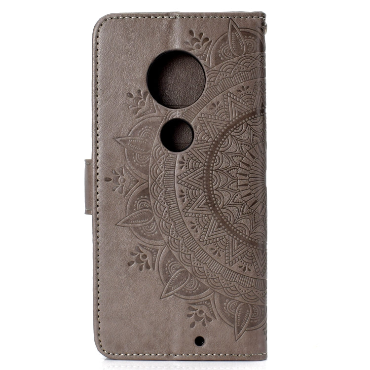 For Motorola Moto G7 Totem Flower Embossed Horizontal Flip TPU + PU Leather Case with Holder & Card Slots & Wallet