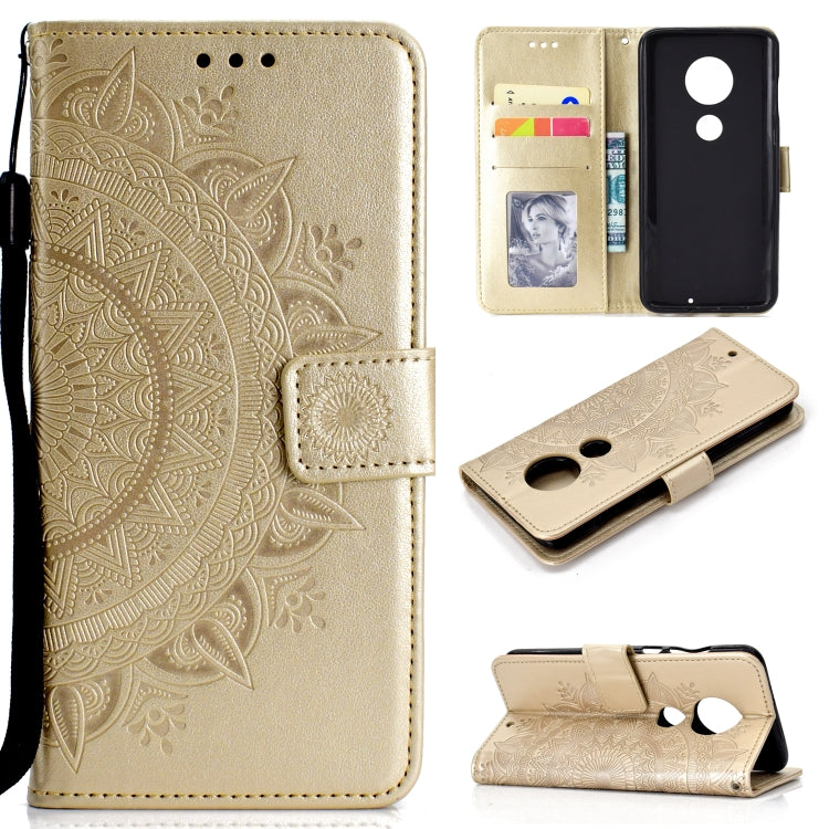 For Motorola Moto G7 Totem Flower Embossed Horizontal Flip TPU + PU Leather Case with Holder & Card Slots & Wallet