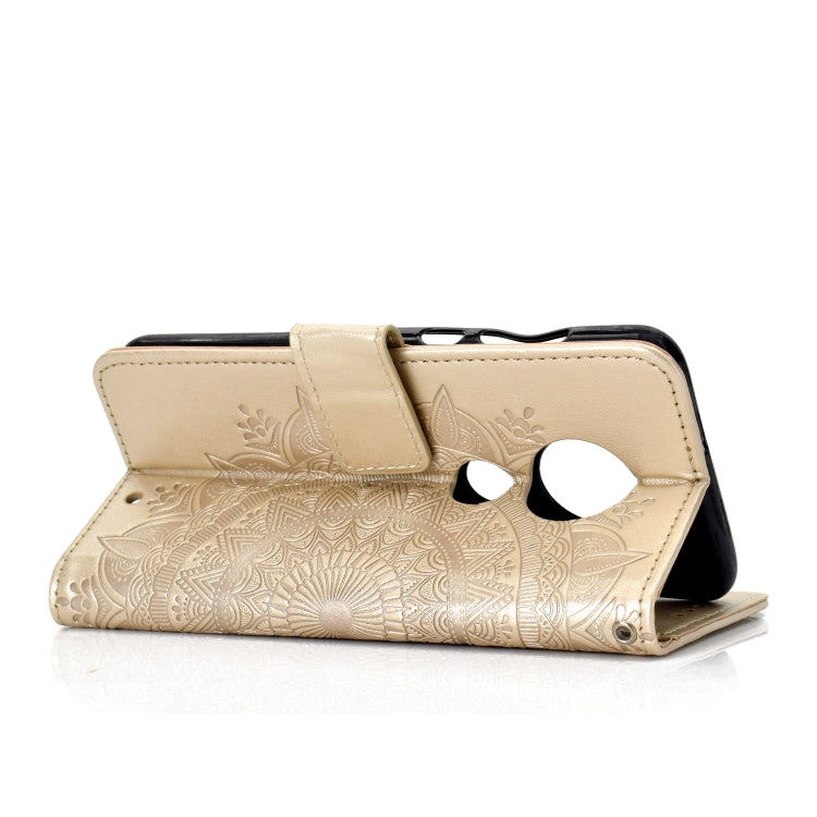 For Motorola Moto G7 Totem Flower Embossed Horizontal Flip TPU + PU Leather Case with Holder & Card Slots & Wallet