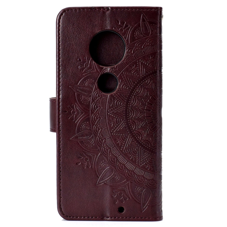 For Motorola Moto G7 Totem Flower Embossed Horizontal Flip TPU + PU Leather Case with Holder & Card Slots & Wallet
