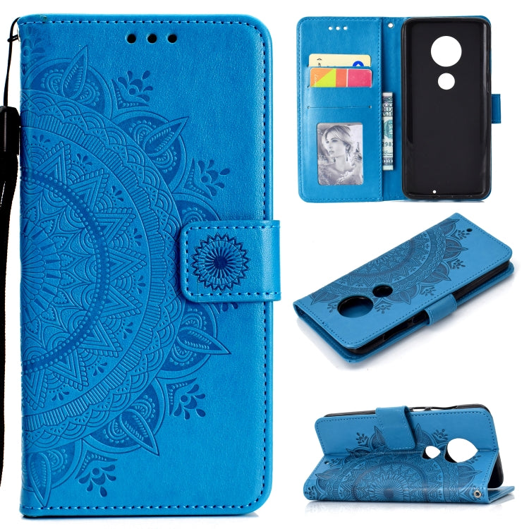 For Motorola Moto G7 Totem Flower Embossed Horizontal Flip TPU + PU Leather Case with Holder & Card Slots & Wallet