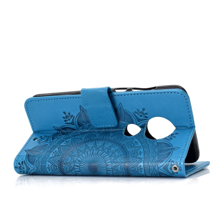 For Motorola Moto G7 Totem Flower Embossed Horizontal Flip TPU + PU Leather Case with Holder & Card Slots & Wallet
