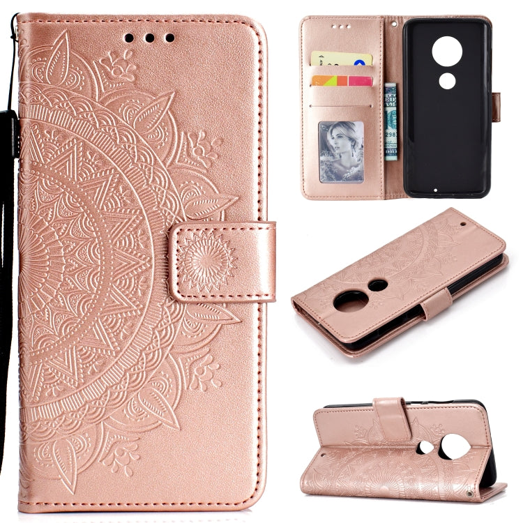 For Motorola Moto G7 Totem Flower Embossed Horizontal Flip TPU + PU Leather Case with Holder & Card Slots & Wallet