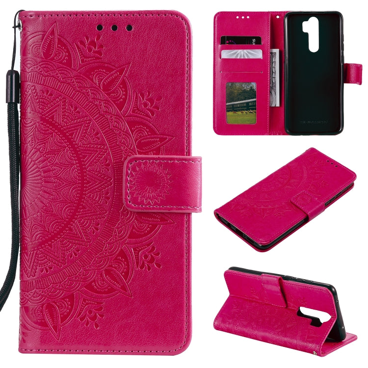 For Xiaomi Redmi 9 Totem Flower Embossed Horizontal Flip TPU + PU Leather Case with Holder & Card Slots & Wallet