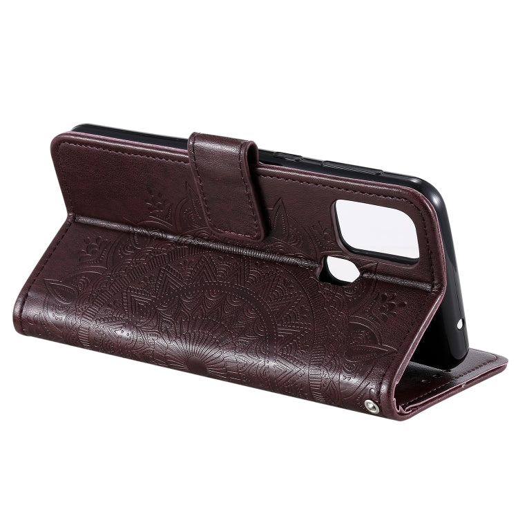 For Xiaomi Redmi 9C Totem Flower Embossed Horizontal Flip TPU + PU Leather Case with Holder & Card Slots & Wallet