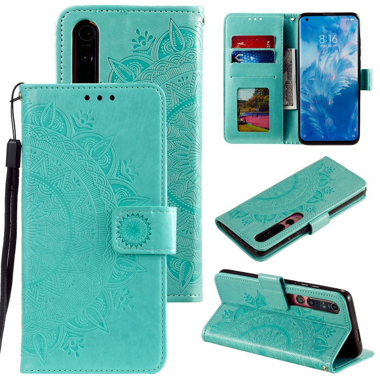 For Xiaomi Mi 10 5G Totem Flower Embossed Horizontal Flip TPU + PU Leather Case with Holder & Card Slots & Wallet