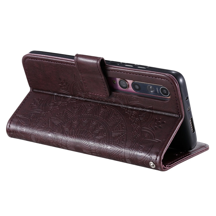 For Xiaomi Mi 10 5G Totem Flower Embossed Horizontal Flip TPU + PU Leather Case with Holder & Card Slots & Wallet