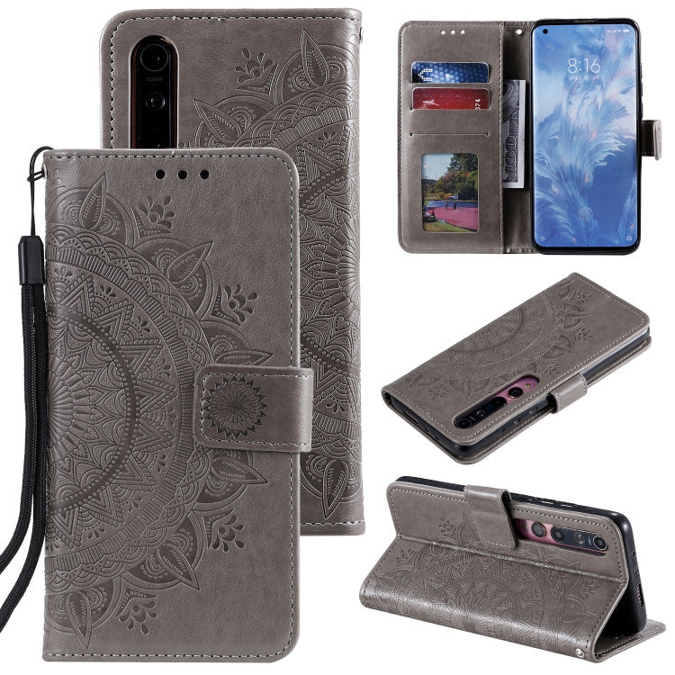For Xiaomi Mi 10 5G Totem Flower Embossed Horizontal Flip TPU + PU Leather Case with Holder & Card Slots & Wallet