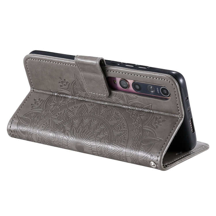 For Xiaomi Mi 10 5G Totem Flower Embossed Horizontal Flip TPU + PU Leather Case with Holder & Card Slots & Wallet