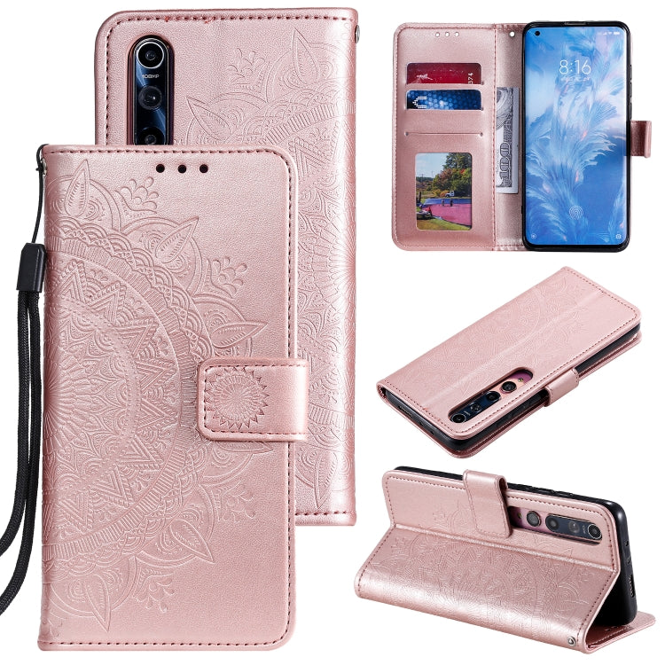 For Xiaomi Mi 10 Pro 5G Totem Flower Embossed Horizontal Flip TPU + PU Leather Case with Holder & Card Slots & Wallet