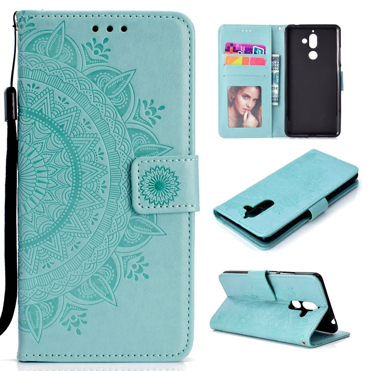 For Nokia 7 Plus Totem Flower Embossed Horizontal Flip TPU + PU Leather Case with Holder & Card Slots & Wallet