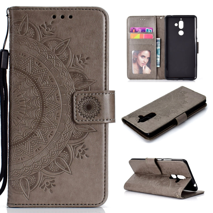 For Nokia 7 Plus Totem Flower Embossed Horizontal Flip TPU + PU Leather Case with Holder & Card Slots & Wallet