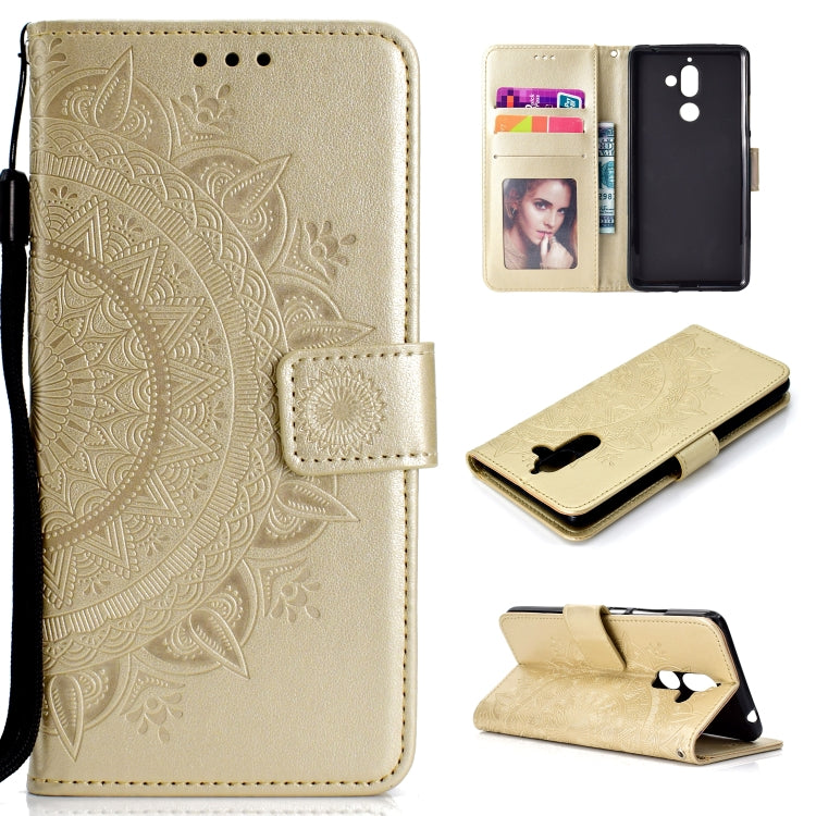 For Nokia 7 Plus Totem Flower Embossed Horizontal Flip TPU + PU Leather Case with Holder & Card Slots & Wallet